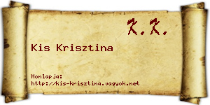Kis Krisztina névjegykártya
